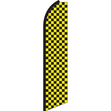 Checkered Black/Yellow Swooper Feather Flag