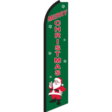 Merry Christmas Swooper Feather Flag
