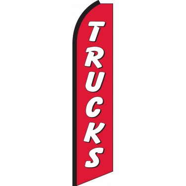 Trucks (Red & White) Swooper Feather Flag