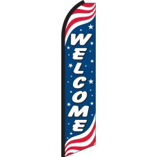 Welcome Patriotic Swooper Feather Flag