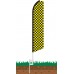 Checkered Black/Yellow Swooper Feather Flag