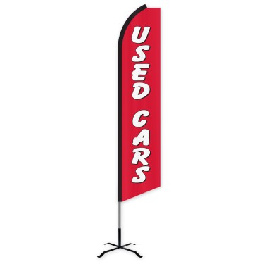 Used Cars (Red & White) Swooper Feather Flag