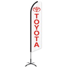 Toyota White/Red Swooper Feather Flag