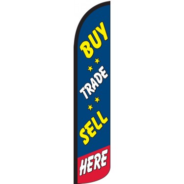 Buy, Trade, Sell Here Wind-Free Feather Flag