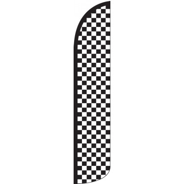 Checkered Black/White Wind-Free Feather Flag