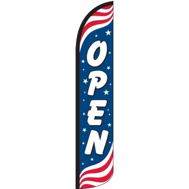 Open Patriotic Wind-Free Feather Flag