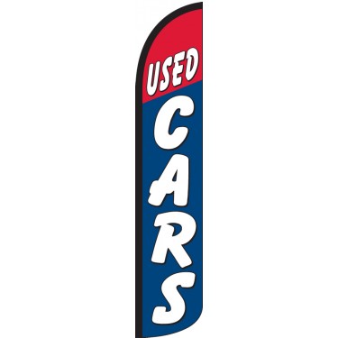 Used Cars Red/Blue Wind-Free Feather Flag
