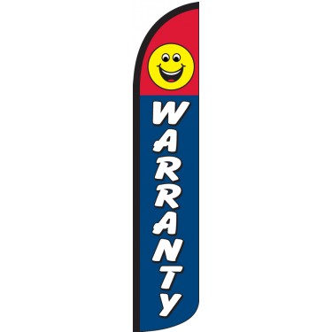 Warranty Smiley Face Wind-Free Feather Flag