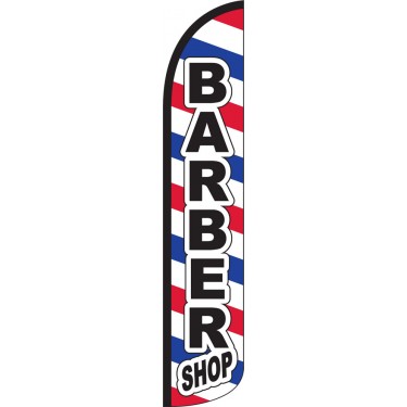 Barber Shop Wind-Free Feather Flag