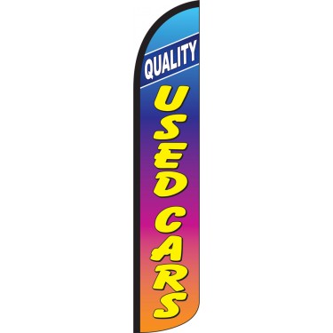 Quality Used Cars Rainbow Wind-Free Feather Flag