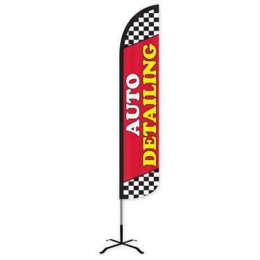 Auto Detailing Wind-Free Feather Flag