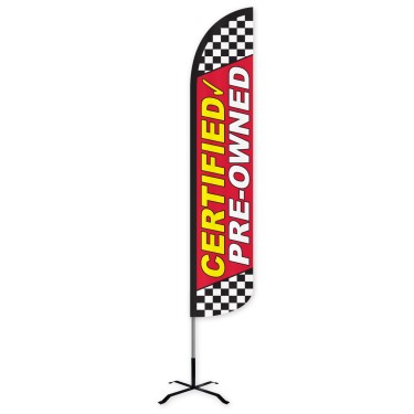 Certified Pre-Owned Red Wind-Free Feather Flag