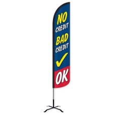 No Credit Bad Credit OK Wind-Free Feather Flag