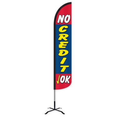 No Credit OK Wind-Free Feather Flag