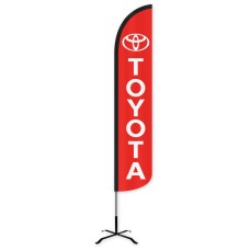 Toyota Red/White Wind-Free Feather Flag