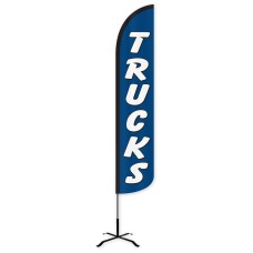 Trucks (Blue & White) Wind-Free Feather Flag