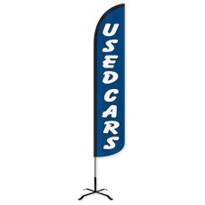 Used Cars (Blue & White) Wind-Free Feather Flag