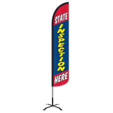 State Inspection Here Wind-Free Feather Flag