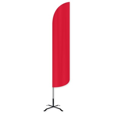 Solid Red Wind-Free Feather Flag