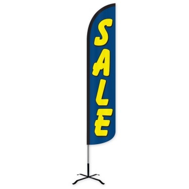 Sale (Blue & Yellow) Wind-Free Feather Flag