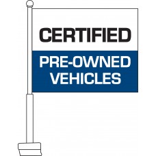 Certified Pre-Owned Vehicles (Blue & White) Car Flag