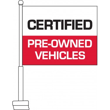 Certified Pre-Owned Vehicles (Red & White) Car Flag