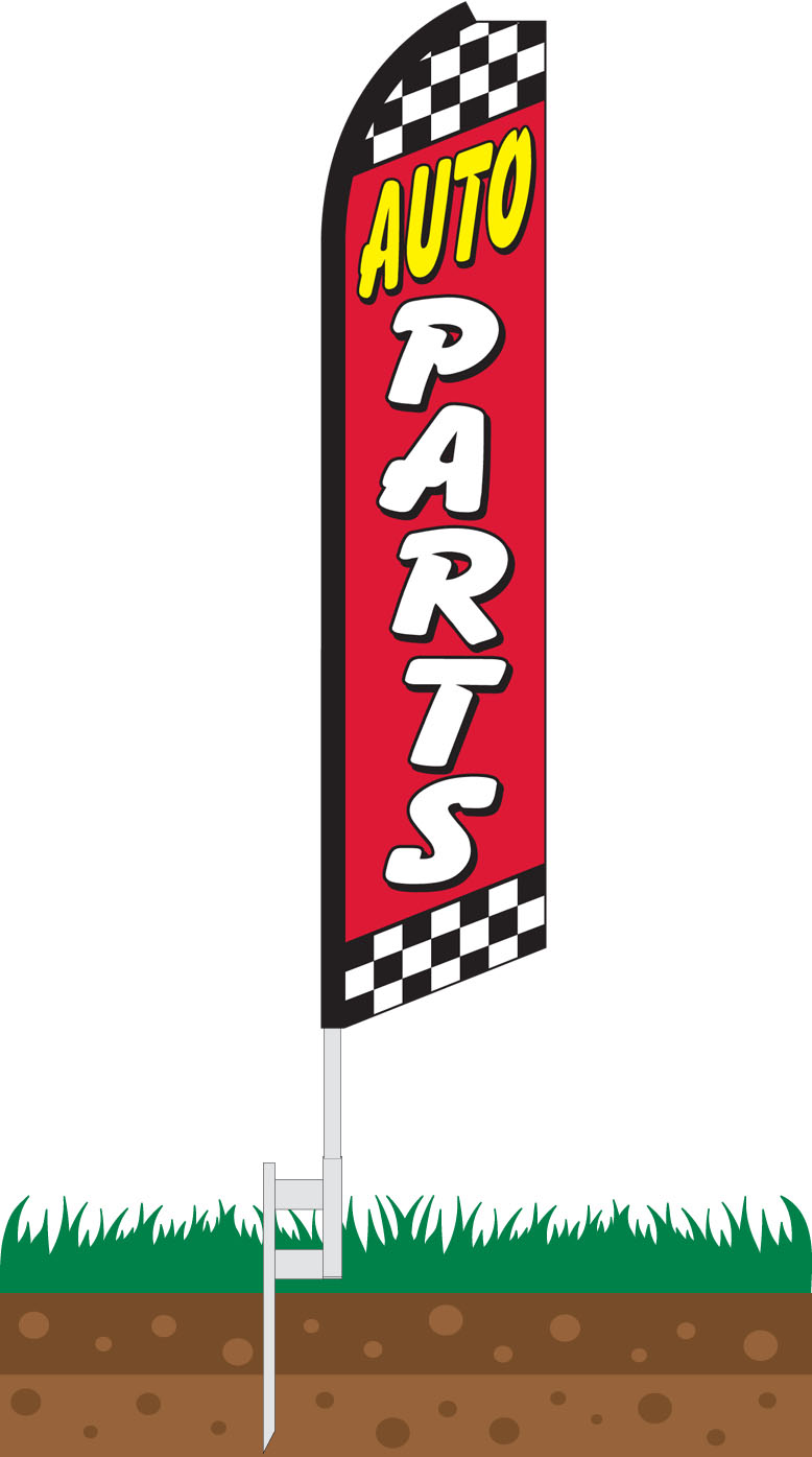 Auto Repair Swooper Flutter Flag Kit Partial Sleeve Flag